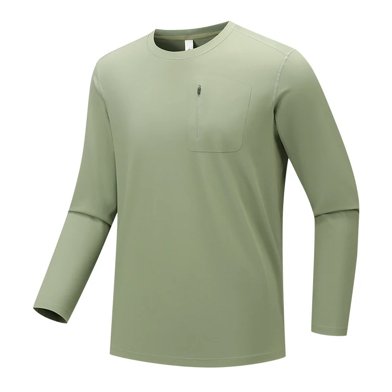 Herren Multifunktionales Langarm-Techshirt mit Brust-Reißverschlusstasche Nord Taschen