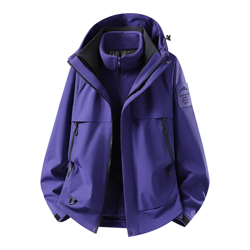 Herren modulare wasserdichte Outdoorjacke mit herausnehmbarer Fleece-Innenjacke, Kapuze und Reißverschlusstaschen Nord Taschen