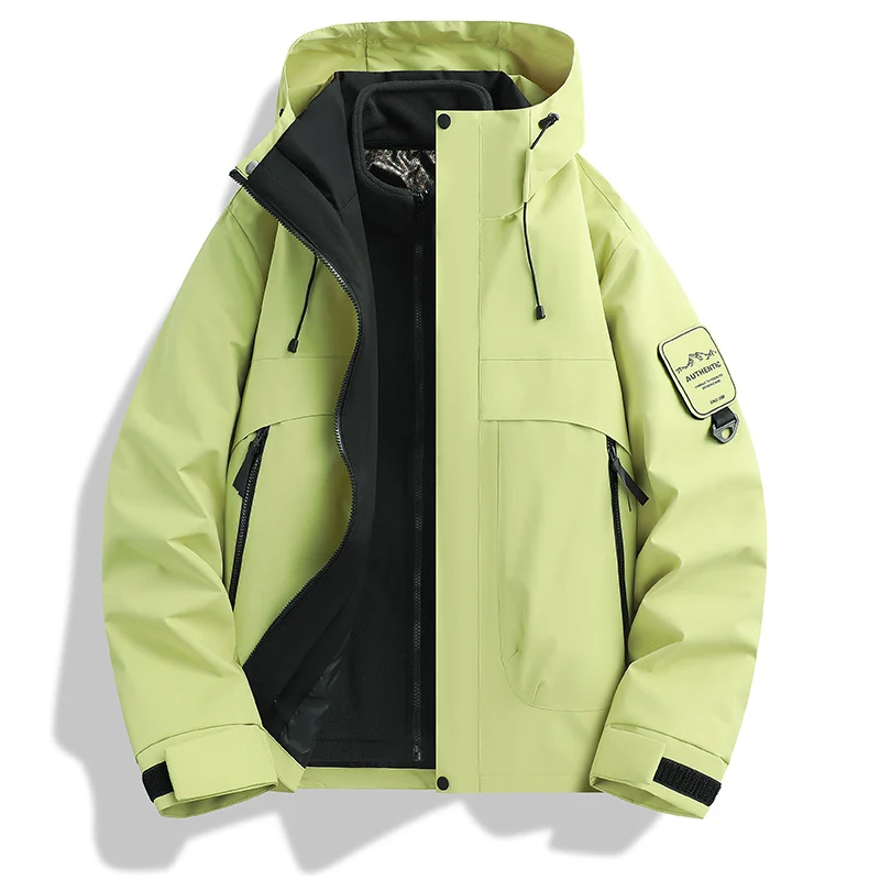 Herren modulare wasserdichte Outdoorjacke mit abnehmbarer Fleece-Innenjacke und verstellbarer Kapuze Nord Taschen