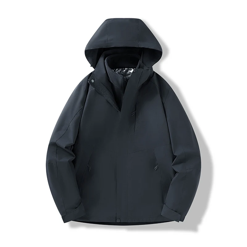 Herren Minimalistische City-Outdoorjacke mit verschweißten Nähten, verstellbarer Kapuze und Thermofutter Nord Taschen