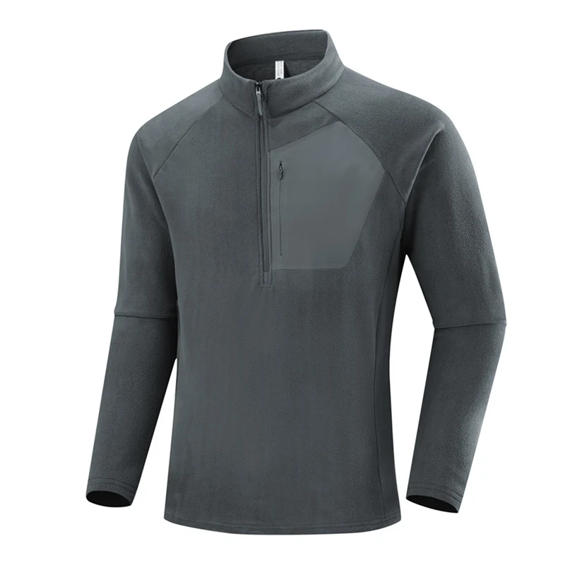 Herren Leichter Performance-Fleecepullover mit Viertel-Reißverschluss und Brusttasche Nord Taschen