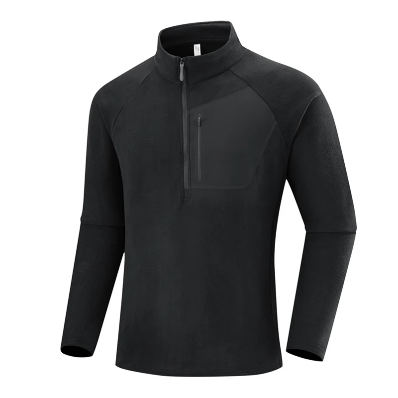 Herren Leichter Performance-Fleecepullover mit Viertel-Reißverschluss und Brusttasche Nord Taschen