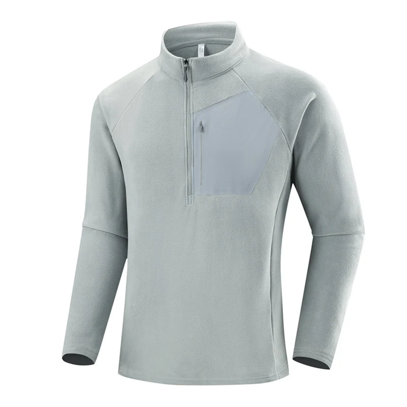 Herren Leichter Performance-Fleecepullover mit Viertel-Reißverschluss und Brusttasche Nord Taschen