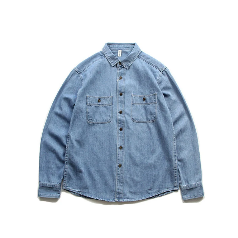 Herren Denim-Worker-Hemdjacke mit Brusttaschen und lockerer Passform Nord Taschen