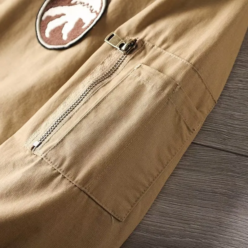 Herren Casual Bomberjacke mit Reißverschluss, Brustpatch und Ärmel-Taschendetail Nord Taschen