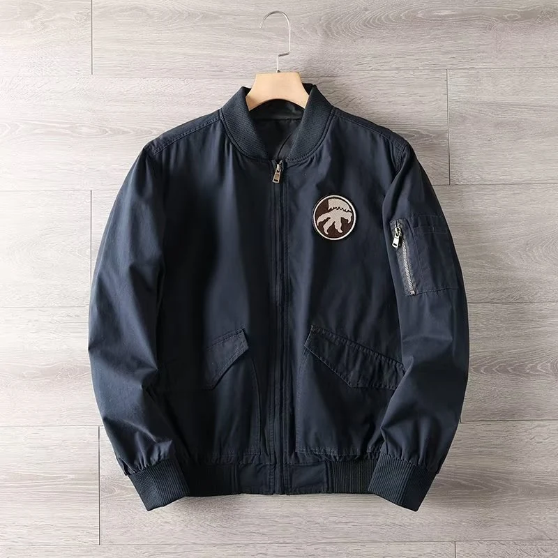 Herren Casual Bomberjacke mit Reißverschluss, Brustpatch und Ärmel-Taschendetail Nord Taschen