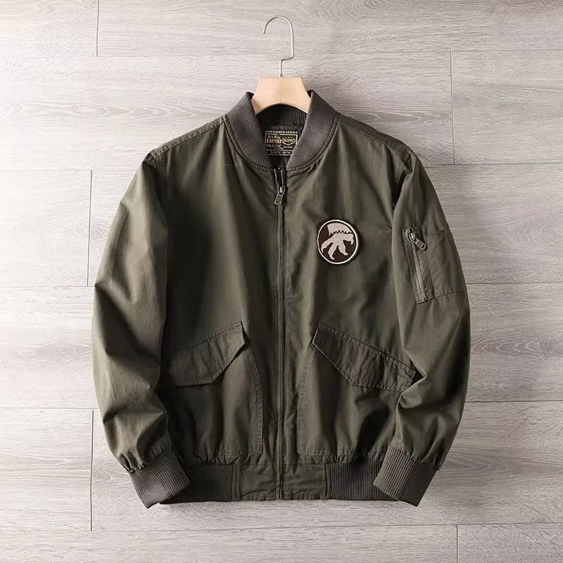 Herren Casual Bomberjacke mit Reißverschluss, Brustpatch und Ärmel-Taschendetail Nord Taschen