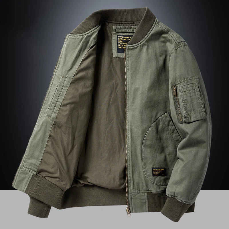 Herren Bomberjacke im Utility-Stil mit Ärmel‑Tasche und Rippbündchen Nord Taschen