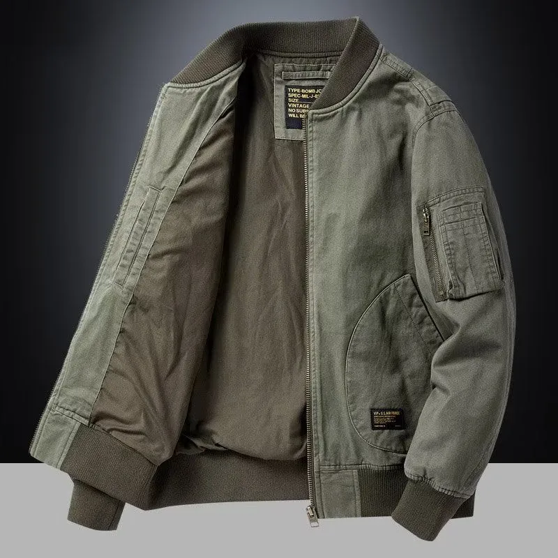 Herren Bomberjacke im Utility-Stil mit Ärmel‑Tasche und Rippbündchen Nord Taschen