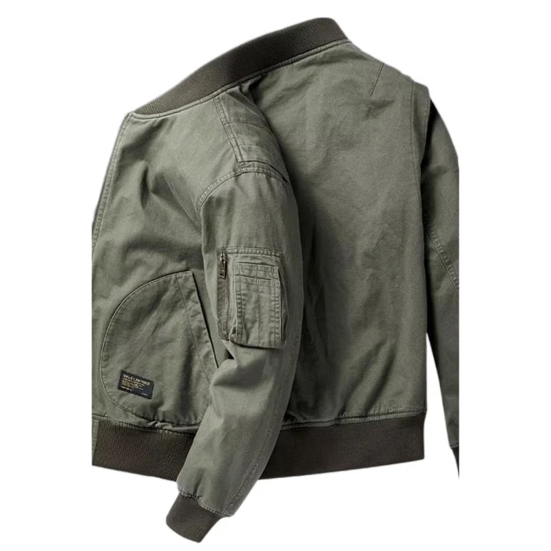 Herren Baumwoll-Canvas Bomberjacke mit Ärmeltasche und Rippbündchen Nord Taschen