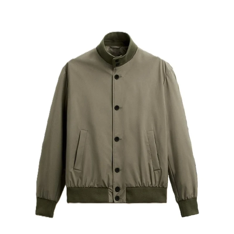 Herren Leichter Blouson mit Stehkragen, Knopfleiste und gerippten Bündchen Nord Taschen
