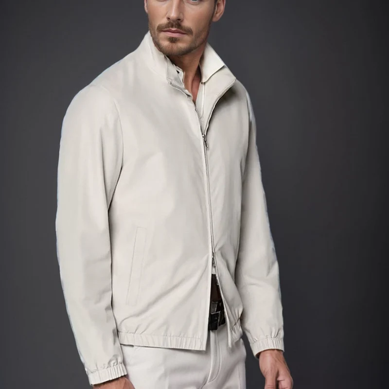 Herren Leichte Zip-Übergangsjacke mit Stehkragen und minimalen Nähten Nord Taschen