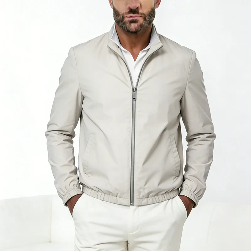 Herren Leichte Zip-Übergangsjacke mit Stehkragen und minimalen Nähten Nord Taschen