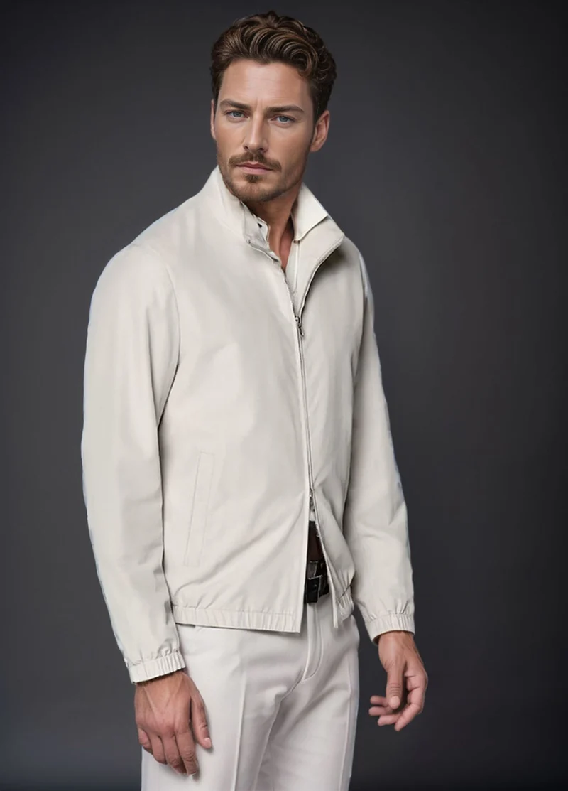 Herren Leichte Zip-Übergangsjacke mit Stehkragen und minimalen Nähten Nord Taschen