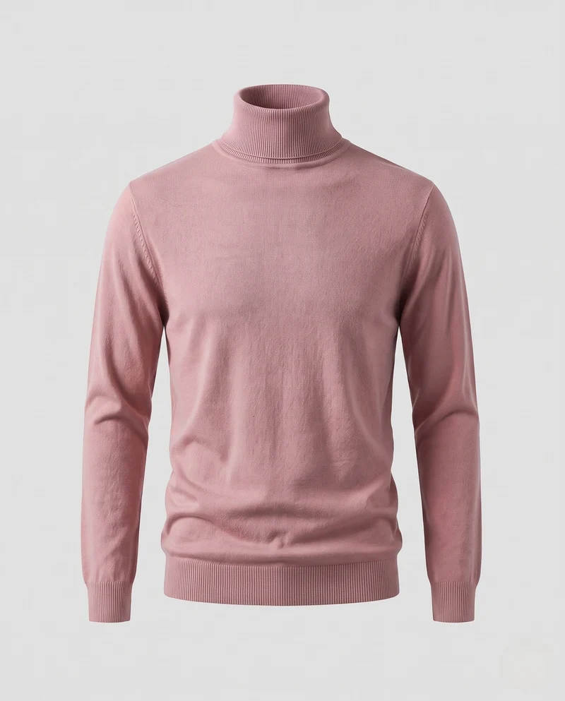 Herren Schlanker Rollkragenpullover aus ultrafeinem Feinstrick mit gerippten Bündchen Nord Taschen