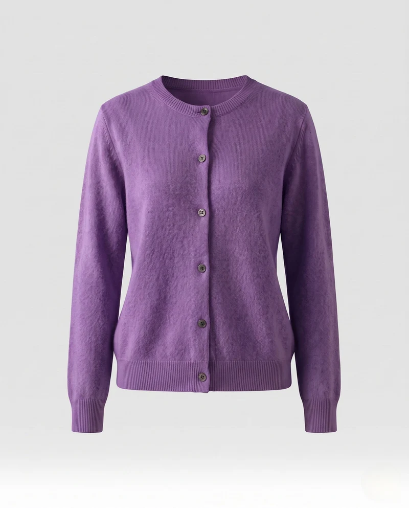 Damen Leichter kastiger Feinstrick-Cardigan mit Rundhalsausschnitt, kaschmirähnlicher Haptik und tonalen Knöpfen Nord Taschen