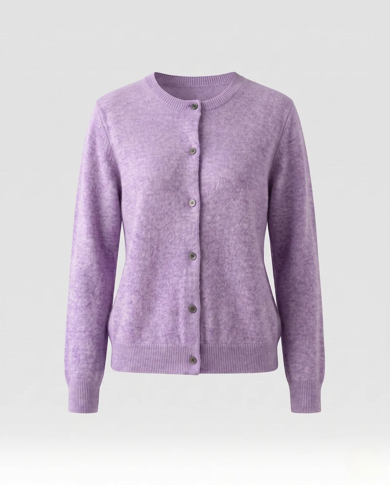Damen Leichter kastiger Feinstrick-Cardigan mit Rundhalsausschnitt, kaschmirähnlicher Haptik und tonalen Knöpfen Nord Taschen