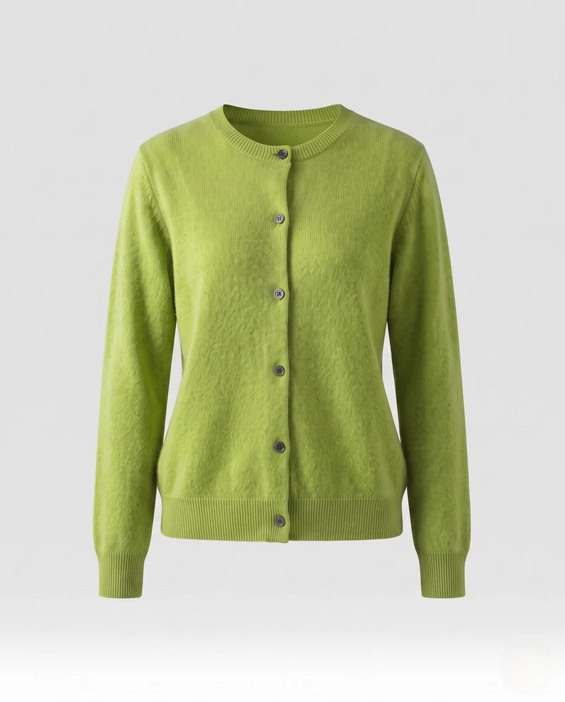 Damen Leichter kastiger Feinstrick-Cardigan mit Rundhalsausschnitt, kaschmirähnlicher Haptik und tonalen Knöpfen Nord Taschen
