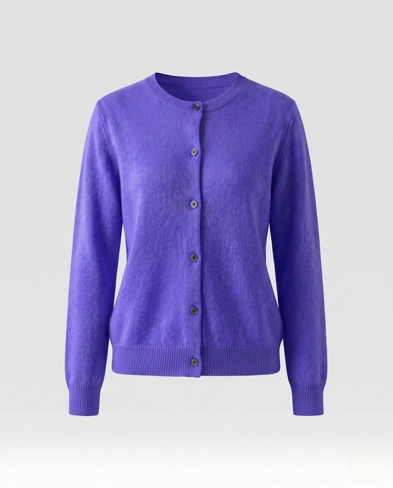Damen Leichter kastiger Feinstrick-Cardigan mit Rundhalsausschnitt, kaschmirähnlicher Haptik und tonalen Knöpfen Nord Taschen