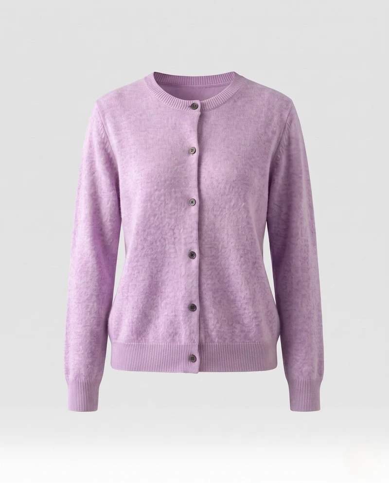 Damen Leichter kastiger Feinstrick-Cardigan mit Rundhalsausschnitt, kaschmirähnlicher Haptik und tonalen Knöpfen Nord Taschen