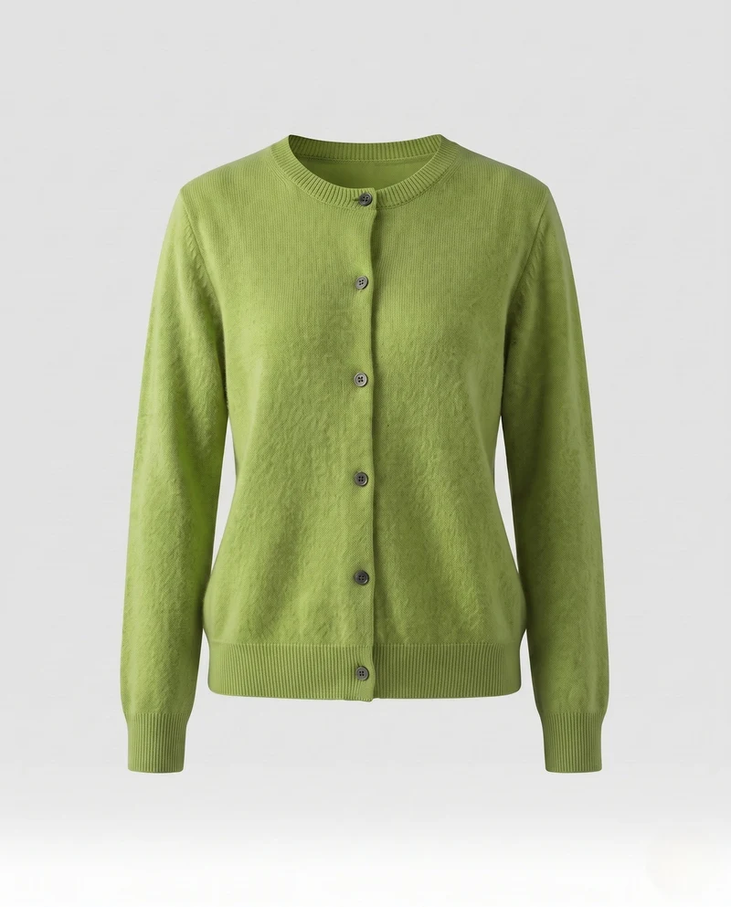Damen Leichter kastiger Feinstrick-Cardigan mit Rundhalsausschnitt, kaschmirähnlicher Haptik und tonalen Knöpfen Nord Taschen