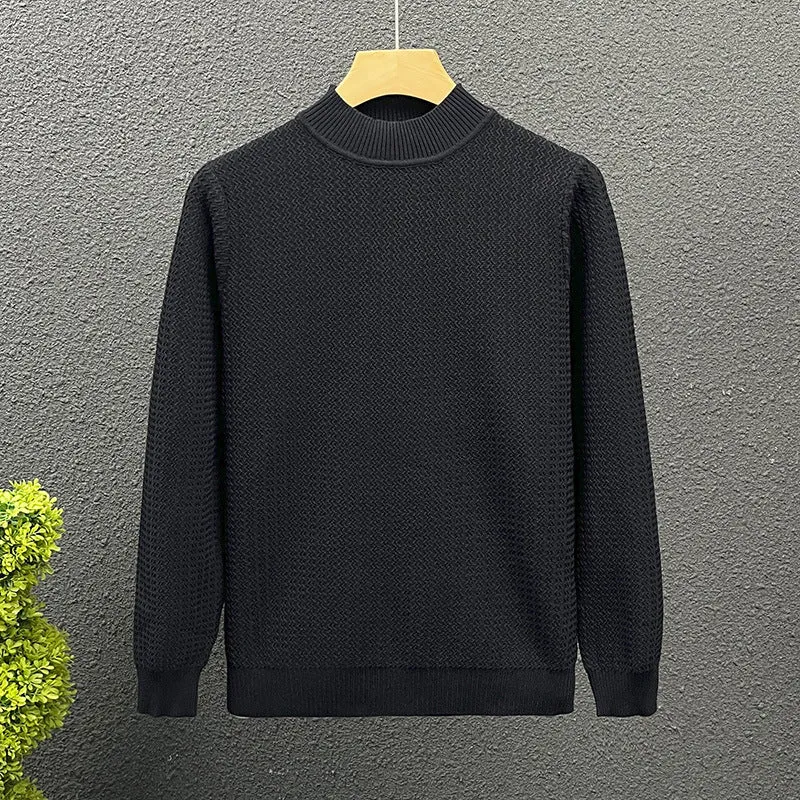 Damen Strukturierter Rollkragenpullover aus feinem Waffelstrick Nord Taschen