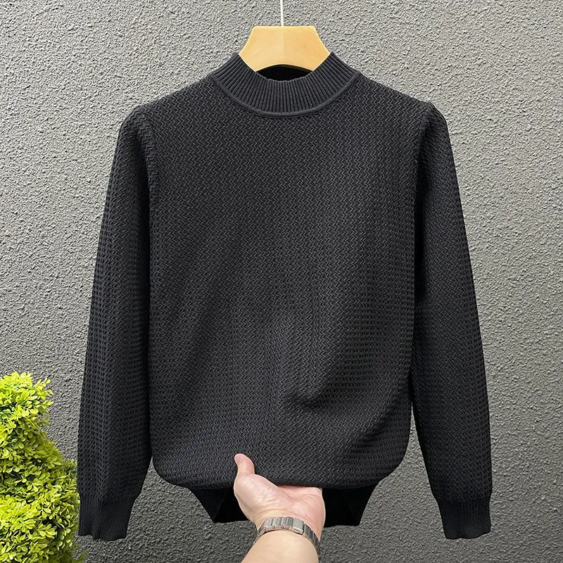 Damen Strukturierter Rollkragenpullover aus feinem Waffelstrick Nord Taschen