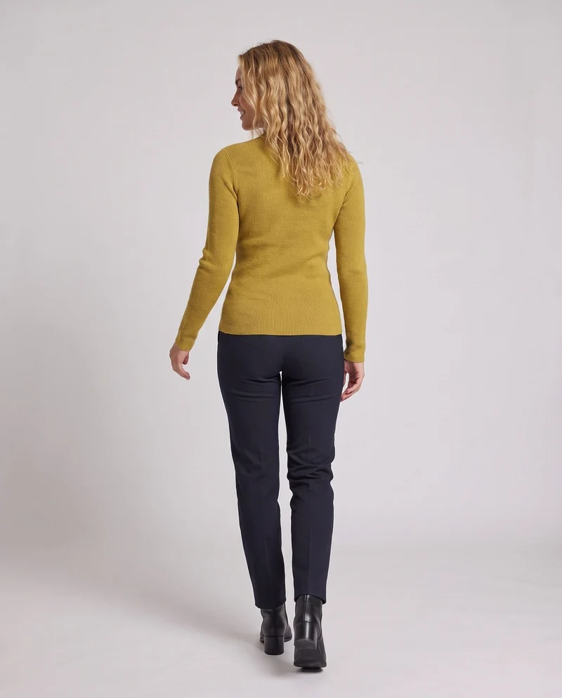 Damen Feinstrick-Mockneck-Pullover mit kaschmirähnlicher Optik und schmaler Passform Nord Taschen