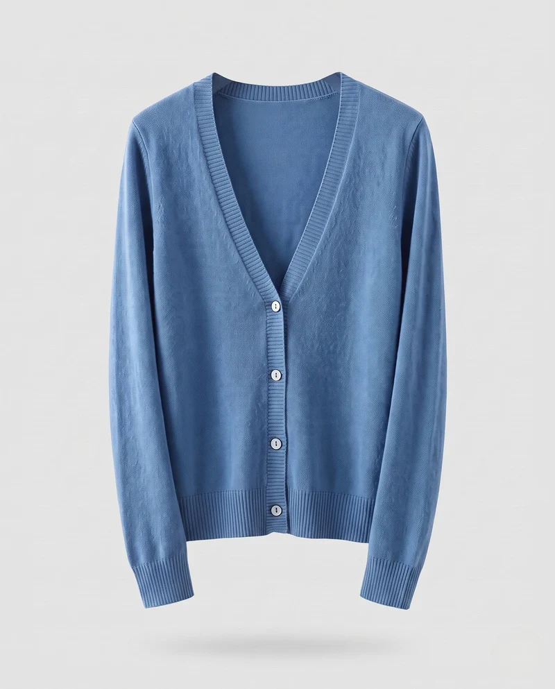 Damen Feinstrick-Knopfcardigan mit tiefem V‑Ausschnitt und kaschmirähnlicher Weichheit Nord Taschen