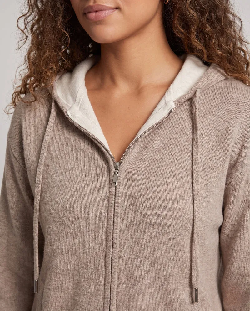 Damen Kapuzen‑Strickjacke mit Zweiwege‑Reißverschluss, Kängurutaschen und kaschmirähnlicher Weichheit Nord Taschen