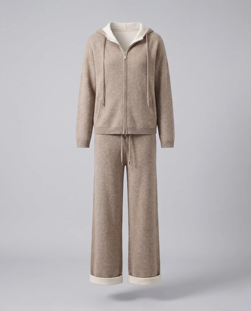 Damen Kapuzen‑Strickjacke mit Zweiwege‑Reißverschluss, Kängurutaschen und kaschmirähnlicher Weichheit Nord Taschen