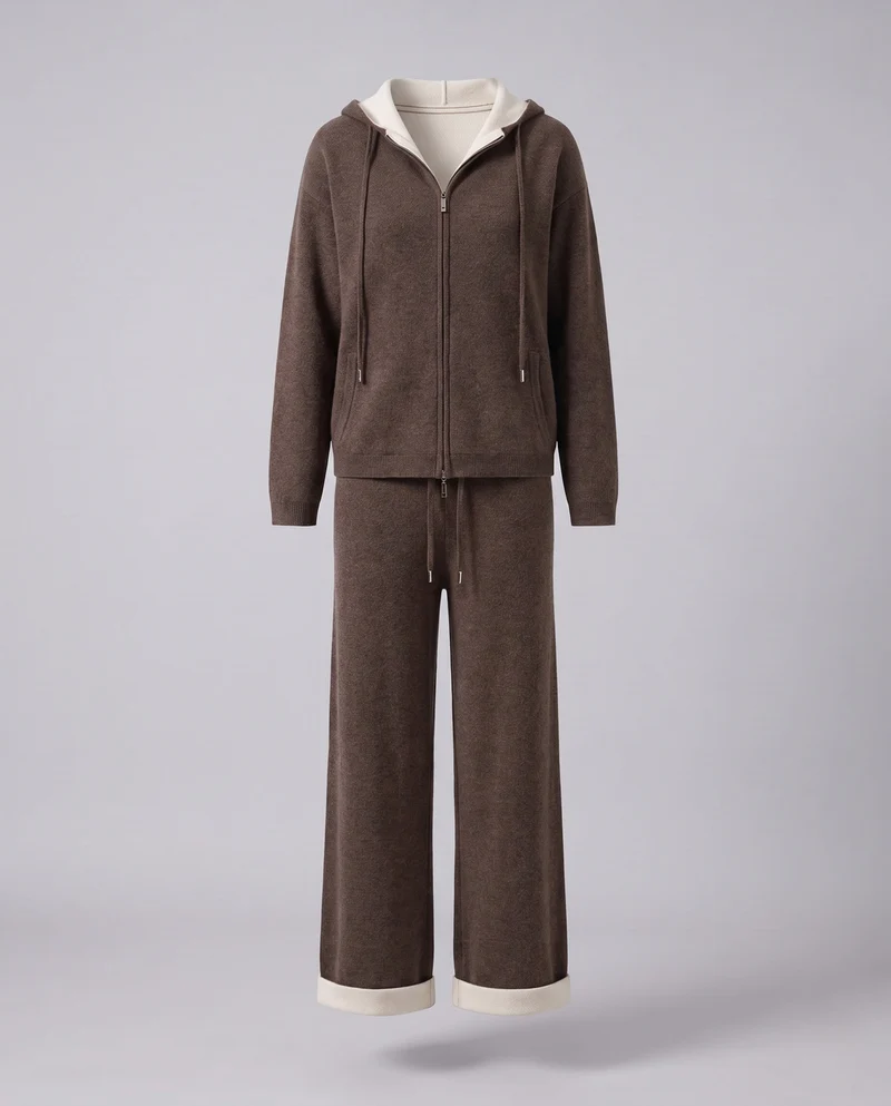 Damen Kapuzen‑Strickjacke mit Zweiwege‑Reißverschluss, Kängurutaschen und kaschmirähnlicher Weichheit Nord Taschen