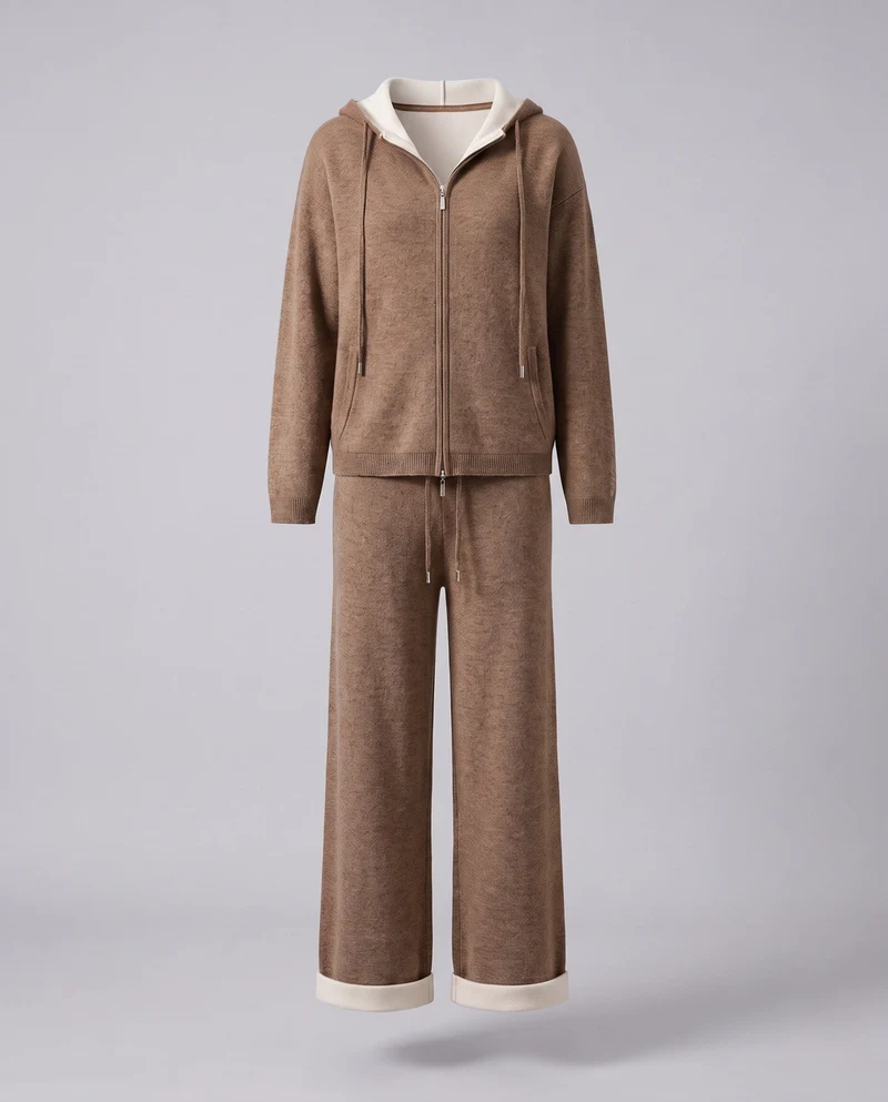Damen Kapuzen‑Strickjacke mit Zweiwege‑Reißverschluss, Kängurutaschen und kaschmirähnlicher Weichheit Nord Taschen