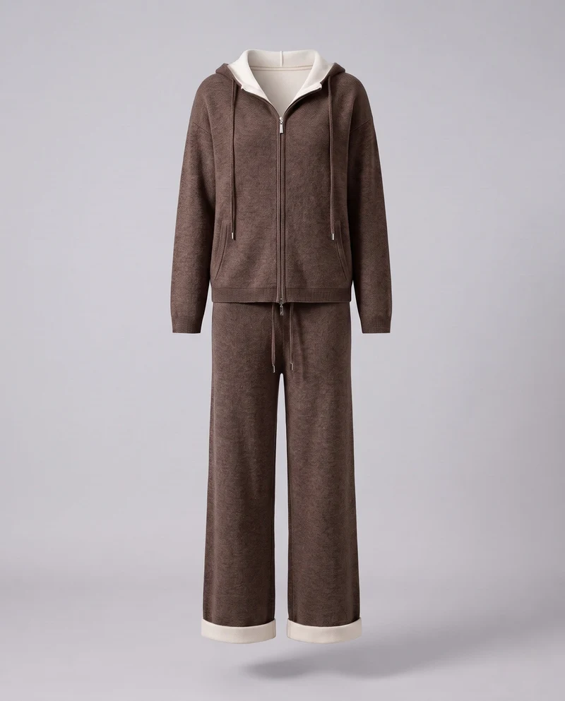 Damen Kapuzen‑Strickjacke mit Zweiwege‑Reißverschluss, Kängurutaschen und kaschmirähnlicher Weichheit Nord Taschen