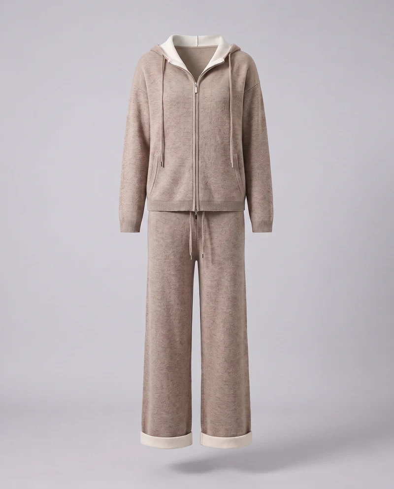 Damen Kapuzen‑Strickjacke mit Zweiwege‑Reißverschluss, Kängurutaschen und kaschmirähnlicher Weichheit Nord Taschen