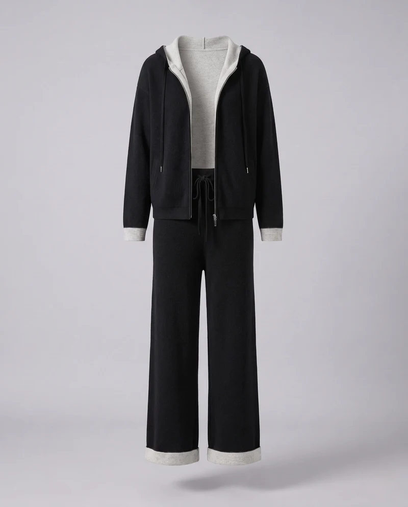 Damen Kapuzen‑Strickjacke mit Zweiwege‑Reißverschluss, Kängurutaschen und kaschmirähnlicher Weichheit Nord Taschen