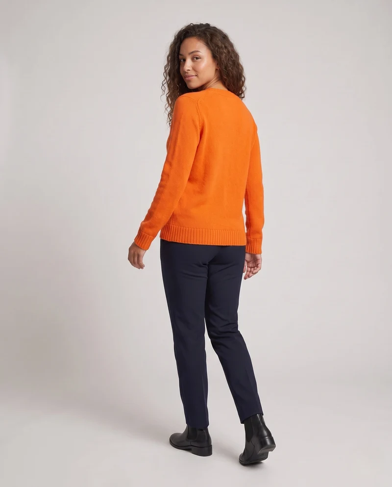 Damen Kaschmir‑Optik Feinstrickpullover mit V‑Ausschnitt und leichtem Mohair‑Finish Nord Taschen