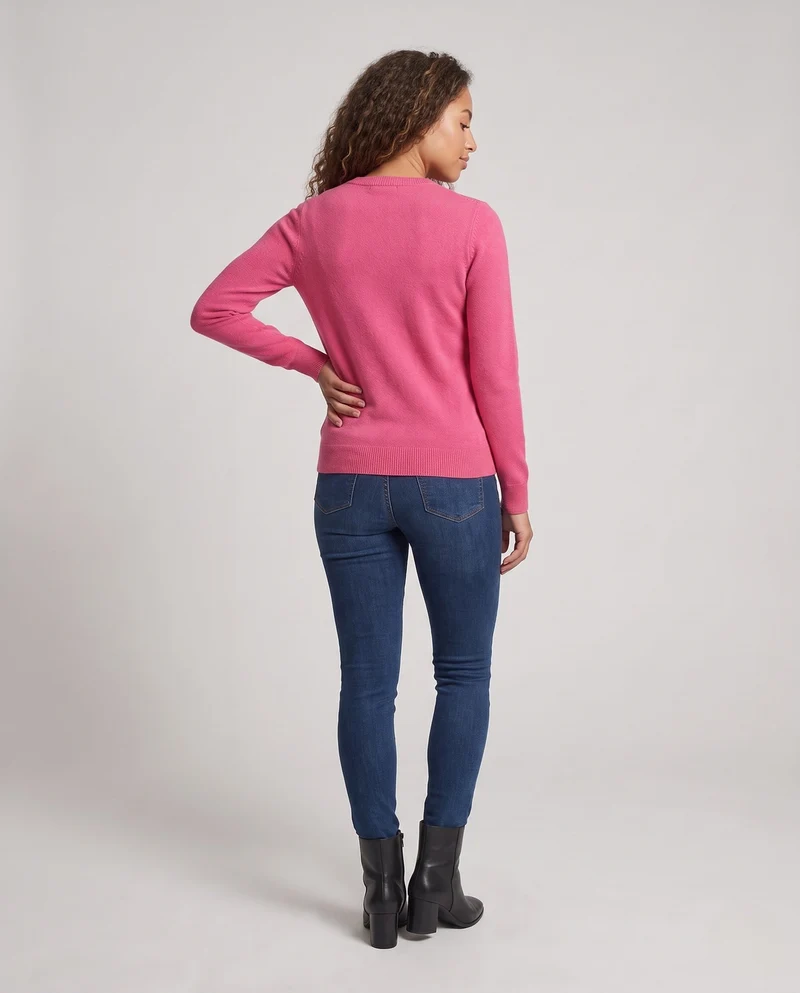 Damen Kaschmir‑Optik Feinstrickpullover mit Strass‑Schmetterlingsmotiven und Rundhals Nord Taschen