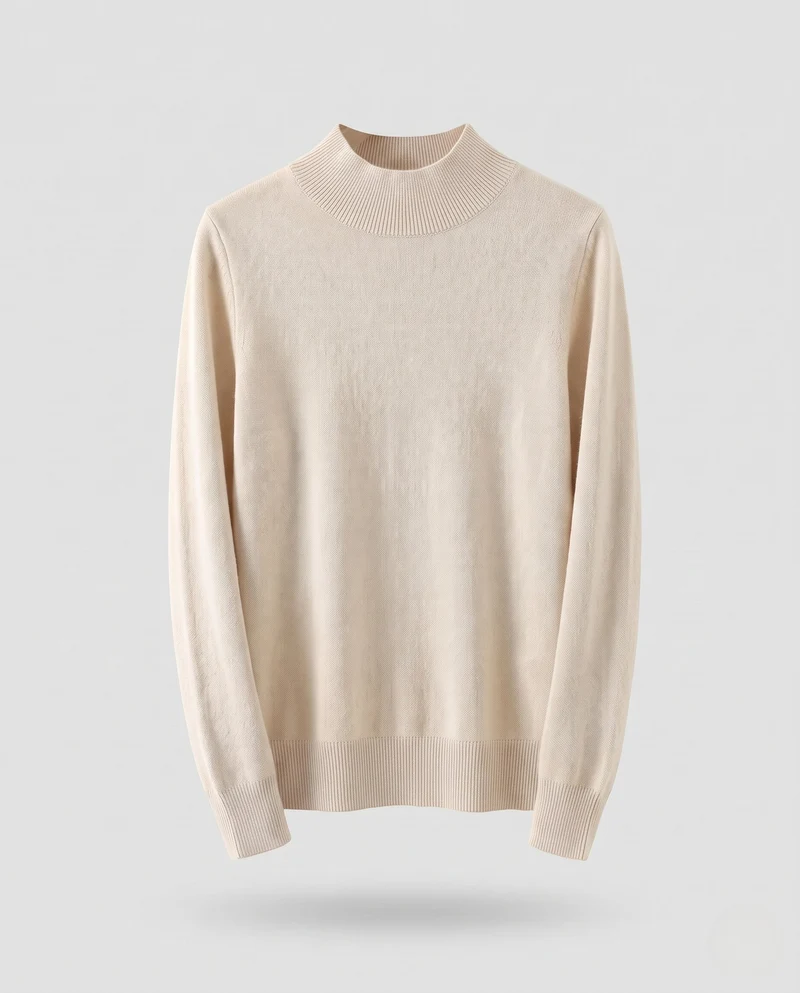 Damen Kaschmir‑Look Mockneckpullover mit extrafeinem Flor und schmaler Silhouette Nord Taschen
