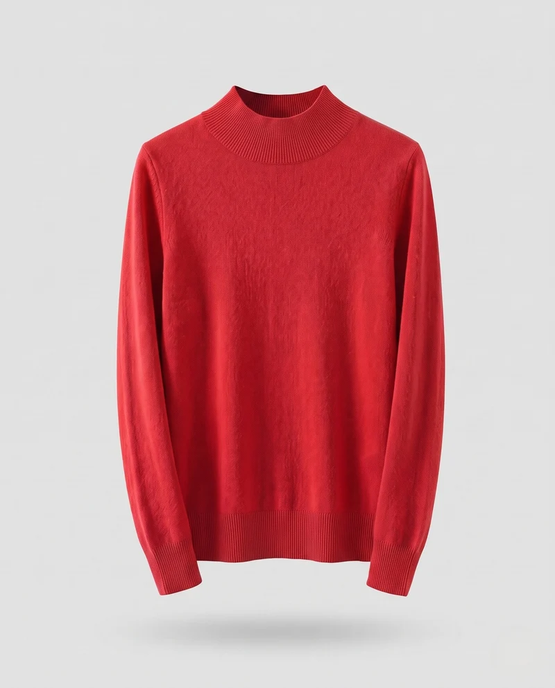 Damen Kaschmir‑Look Mockneckpullover mit extrafeinem Flor und schmaler Silhouette Nord Taschen