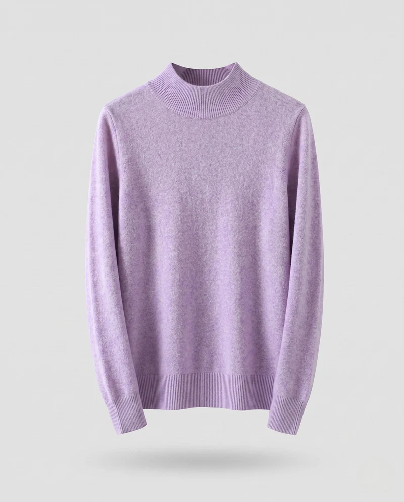 Damen Kaschmir‑Look Mockneckpullover mit extrafeinem Flor und schmaler Silhouette Nord Taschen