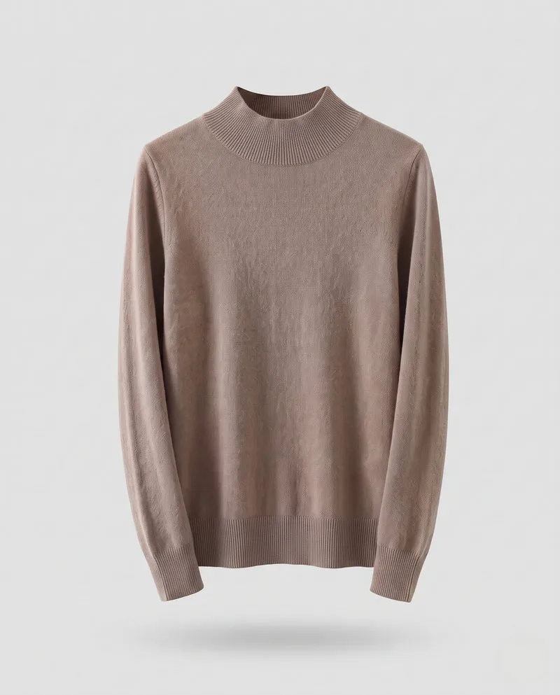 Damen Kaschmir‑Look Mockneckpullover mit extrafeinem Flor und schmaler Silhouette Nord Taschen