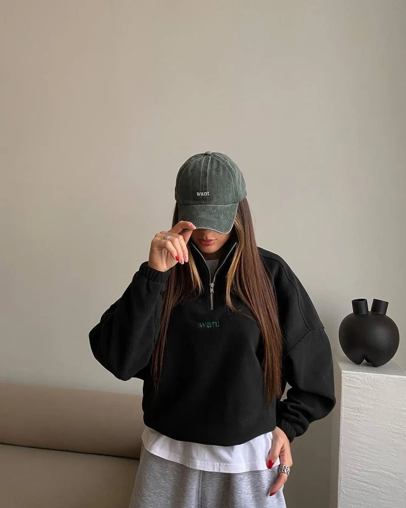 Damen Fleece-Halbzip-Sweatshirt oversized mit Stehkragen, Kängurutasche-Optik und elastischen Bündchen Nord Taschen