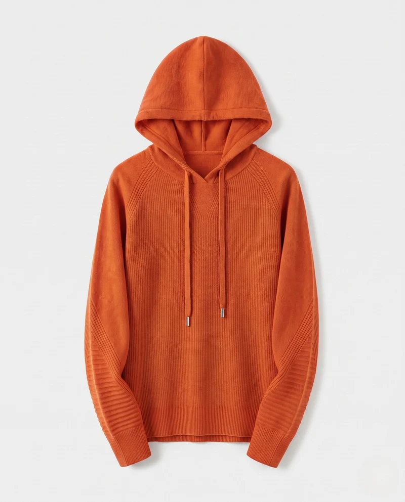 Damen Feinstrick-Kapuzenpullover mit kaschmirähnlicher Haptik und Zierkordeln Nord Taschen