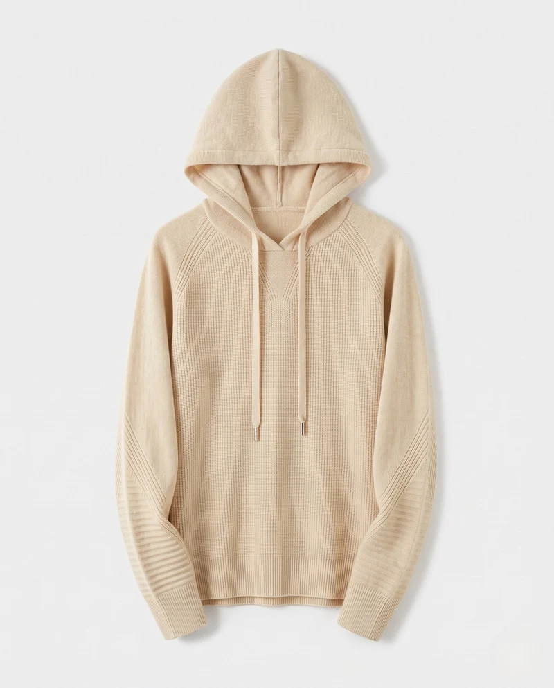 Damen Feinstrick-Kapuzenpullover mit kaschmirähnlicher Haptik und Zierkordeln Nord Taschen
