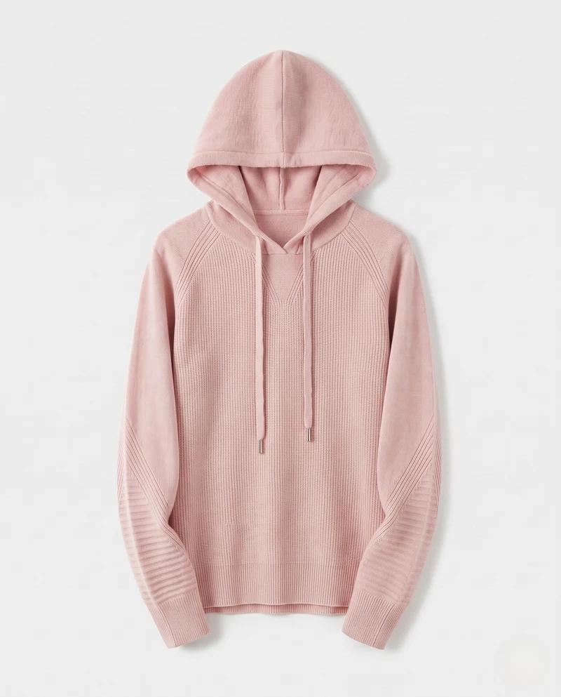Damen Feinstrick-Kapuzenpullover mit kaschmirähnlicher Haptik und Zierkordeln Nord Taschen