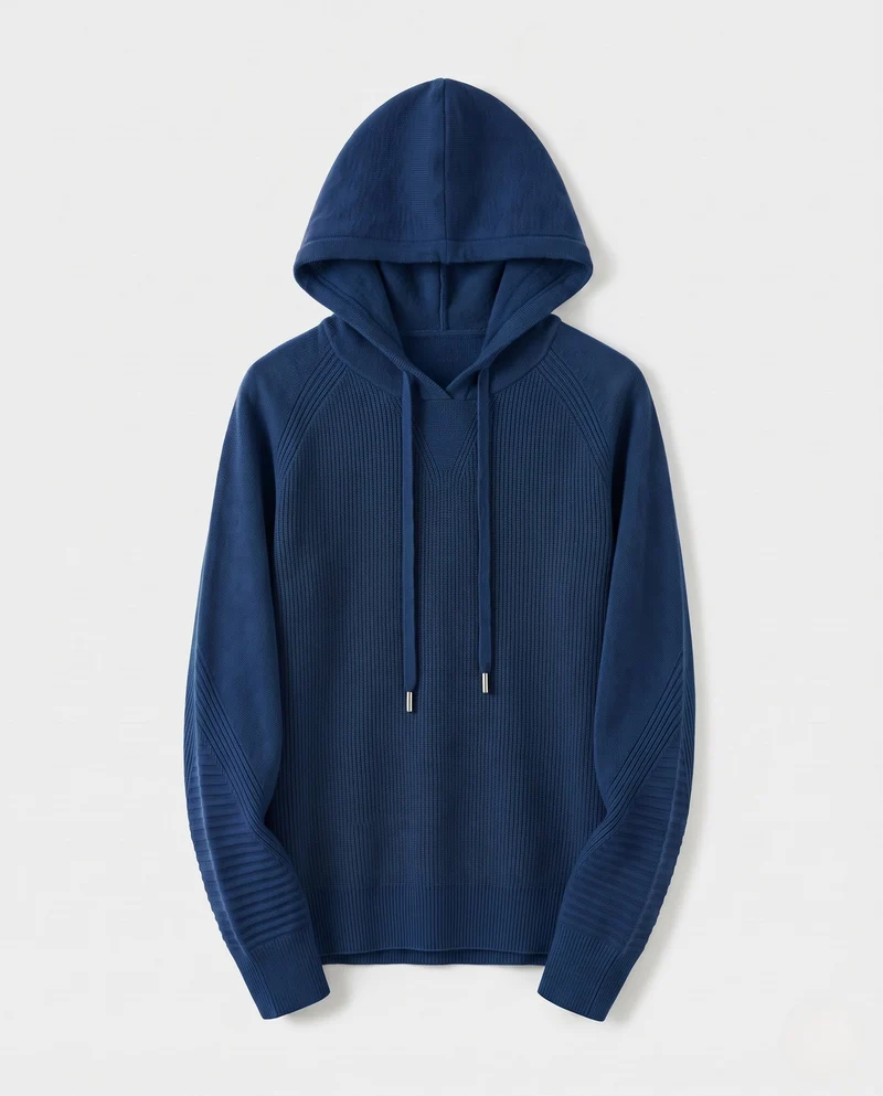 Damen Feinstrick-Kapuzenpullover mit kaschmirähnlicher Haptik und Zierkordeln Nord Taschen