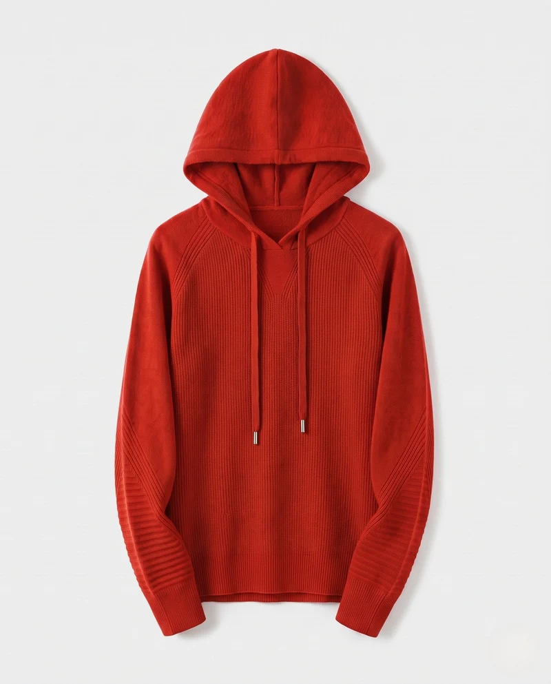 Damen Feinstrick-Kapuzenpullover mit kaschmirähnlicher Haptik und Zierkordeln Nord Taschen