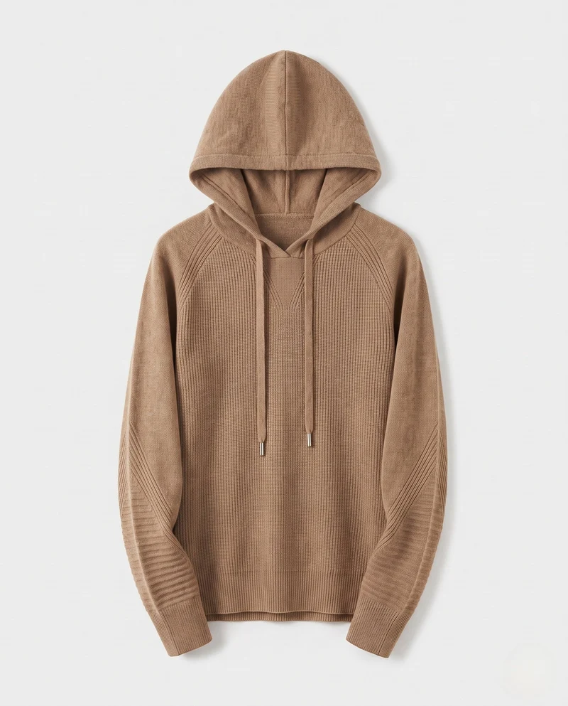 Damen Feinstrick-Kapuzenpullover mit kaschmirähnlicher Haptik und Zierkordeln Nord Taschen
