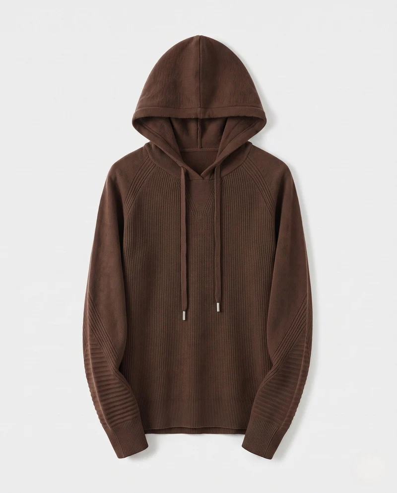 Damen Feinstrick-Kapuzenpullover mit kaschmirähnlicher Haptik und Zierkordeln Nord Taschen